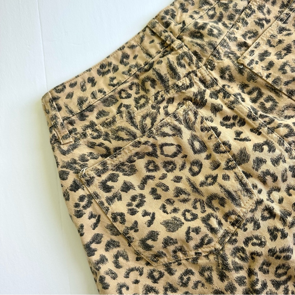 Free People Leopard Print High-Waist Cotton Shorts - Beige/Black - Picture 8 of 11